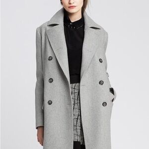 Banana Republic - Long Grey Wool Peacoat